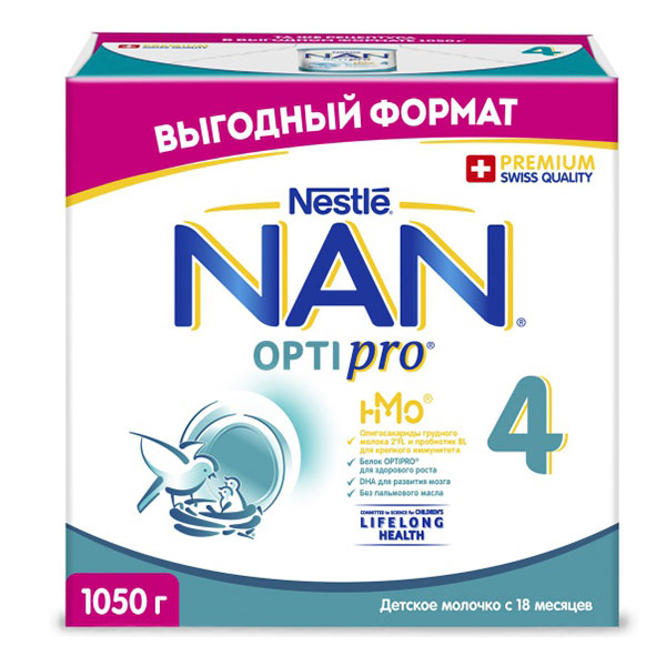 3f53696f730b927ab41588e81d9a6df0_122821113536.jpeg Смесь NAN 4 OPTIPRO ОГМ 1050гр 18+ мес — изображение 1