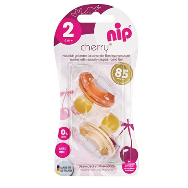 5c97a5b79e2d597abc1039b17a8a9de8_030622141340.jpeg Nip Пустышка Cherry латекс 6+ мес 2 шт — изображение 1