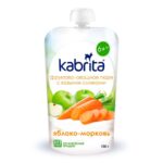 Пюре Kabrita с козьими сливками яблоко-морковь 100 гр 6+ мес