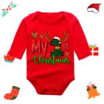 Боди новогодний с длинным рукавом сердечки first christmas