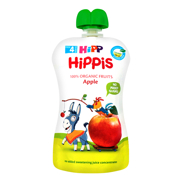 09f66cc2970f68a22155b29e81a442a5_120120172805.jpeg Пюре Hipp яблоко 100 гр. пауч 4+ мес. — изображение 1