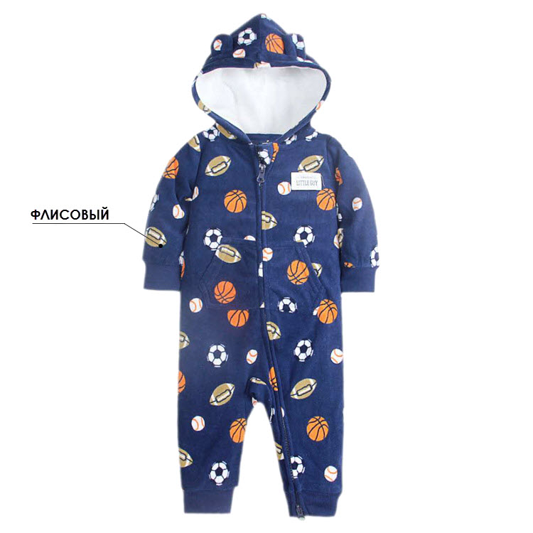 fa5fd084c0cdfab382f3ea1059be421b_091820130806.jpeg Флисовый комбинезон Little Guy Мячи — изображение 1