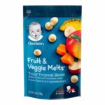 Йогуртовые шарики мелтс Gerber Fruit Veggie Melts Truly Tropical Blend манго ананас  8+ мес 28 гр