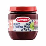 Пюре Semper яблоко черника 125 гр 5+ мес