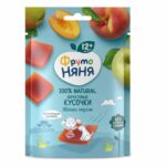 Фруктовые кусочки ФрутоНяня яблоко персик 10 шт 12+ мес