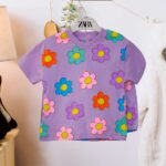 Комплект 2ка ZARA Ромашки футболка + шорты Сиреневый