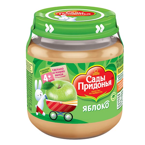33b687bf67071039a6db611a5b3c59c9_020722154120.jpeg Пюре Сады Придонья яблоко 120 гр 6+ мес — изображение 1