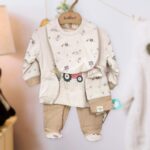 Комплект 5ка Bubbles Трактор Бежевый 0-3 мес