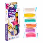 Набор для лепки Genio kids Тесто-пластилин 6 цветов с блёстками