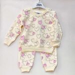 Комплект 2ка ZARA сердечки свитшот + штаны Сиреневый