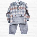 Комплект 2ка Baby fou в клетку с мишкой Серый