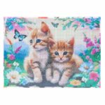 Алмазная мозаика MultiArt  22*30 с подрамником котики на закате — изображение 3
