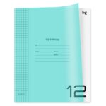 Тетрадь 12 л клетка BG UniTone. Neon, пластиковая обложка, неон голубой