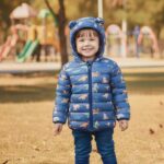 Куртка с ушками Динозавры Синий