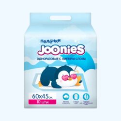 Одноразовые пеленки Joonies с липким слоем 60*45 см 10 шт