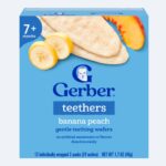Вафли Gerber Teethers для мягкого прорезывания банан персик 7+ мес 48 гр