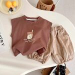 Комплект 2ка Майка + шорты Cool summer ice cream Коричневый
