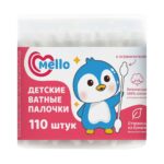 Детские ватные палочки Mello с ограничителем 110 шт