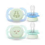 Пустышка Philips Avent Ultrastart Nighttime sleep Ментоловый, голубой 0-2 мес 2 шт
