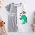 Ромпер Kiss bee Pretty baby Динозавр мишка Серый